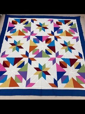 Handmade Shakespeare in the Park Patchwork Cotton Quilt Top/Topper 86x86”